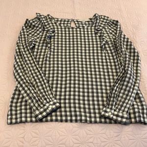 NWOT Loft plaid top size M